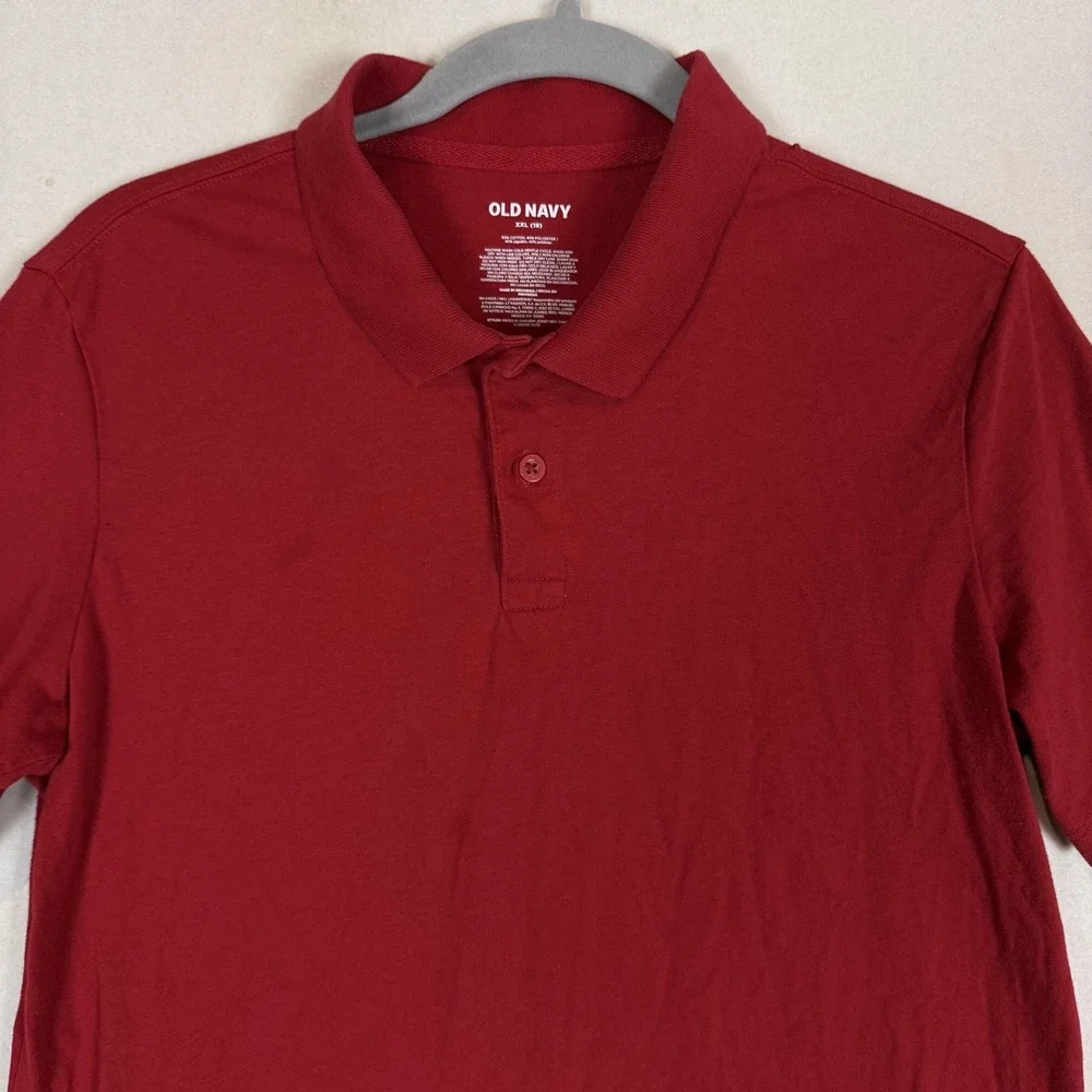 Old Navy Polo Shirt Boys 18 Red Uniform Jersey Knit Short Sleeve Schoolwear